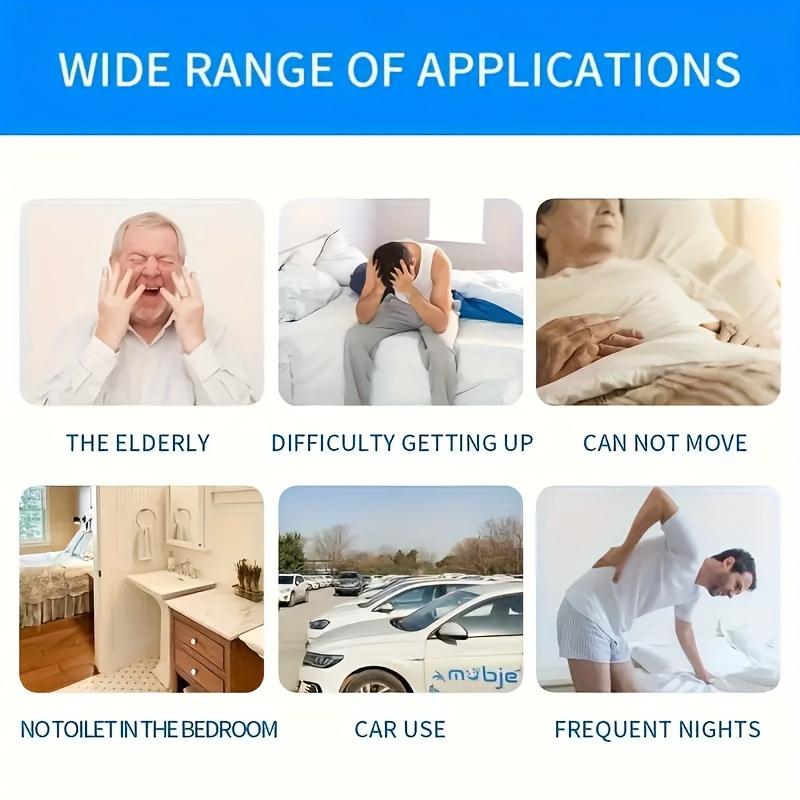 1 piece 33.81 oz white plastic urinal with blue handle - durable, easy-to-carry design, suitable for home and long-distance car travel, 1000ML extended spout version