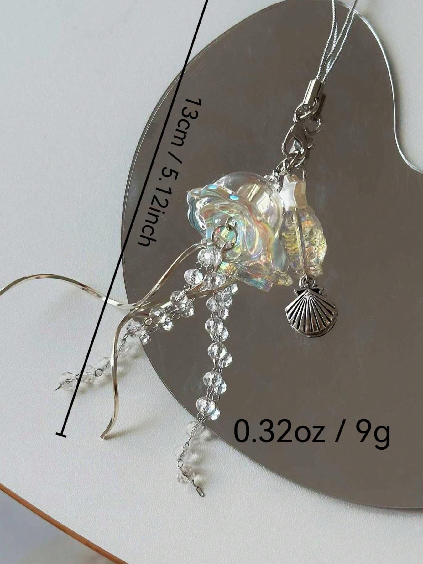 Jellyfish Design Keychain, Cute Clear Phone Chain, Stylish Keychain, Fashionable Keychain for Women & Men, Trendy All-match & Exquisite Keychain for Birthday Gift, Keychain Pendant