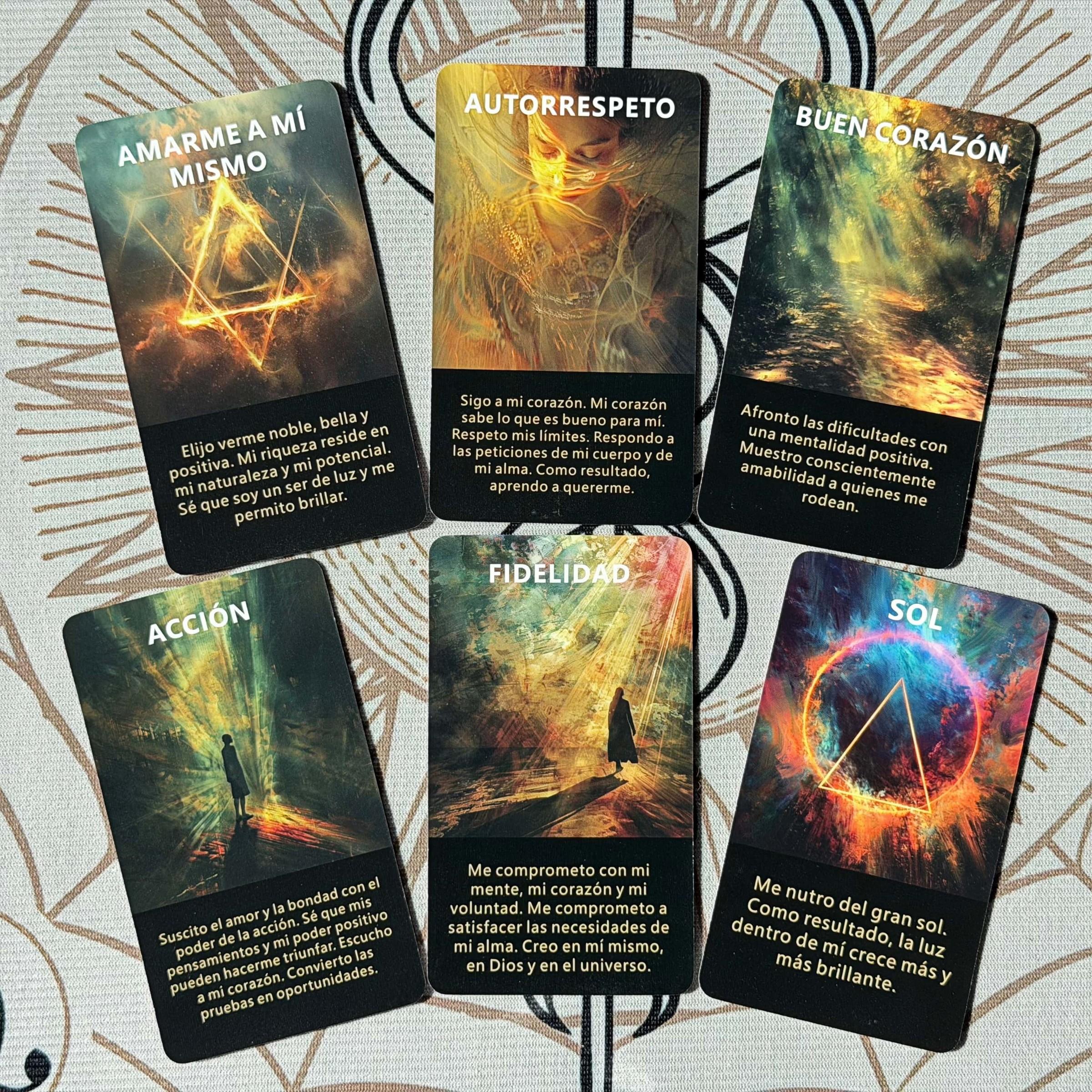 Spanish Oracle Cards, 55 Tarot Cards, Divination Tool, Inner Light Spiritual Connection, Energy Reading, Meditation, Medium Use