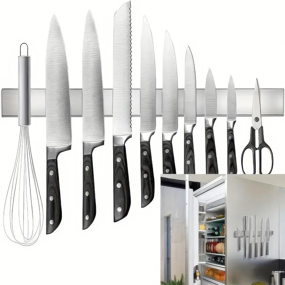 Magnetic refrigerator 19.7-inch magnetic knife holder-double-sided refrigerator magnetic knife belt-magnetic knife bar-304 stainless steel kitchen tool holder/rack