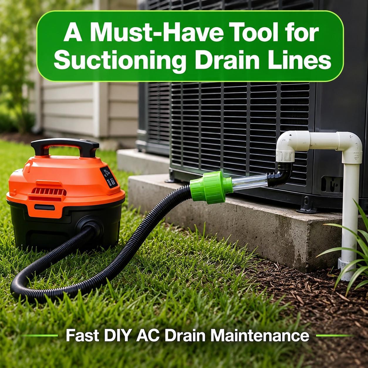 DIY AC drain maintenance using a wet dry vacuum