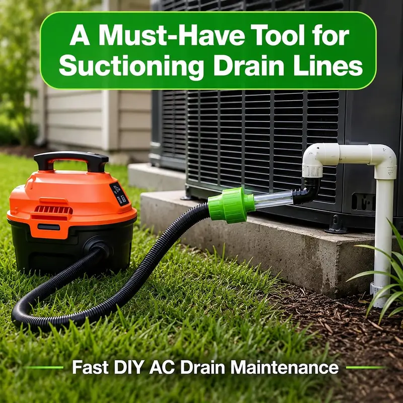 Universal AC Drain Line Cleaner Adapter, Wet/Dry Vacuum Attachment for HVAC Condensate Drain Pipes, Clear-View PVC Unclogger Tool for Fast Evacuation and Clog Removal Universal AC Drain Line Cleaner Adapter, Wet/Dry Vacuum Attachment for HVAC Condensate Drain Pipes, Clear-View PVC Unclogger Tool for Fast Evacuation and Clog Removal