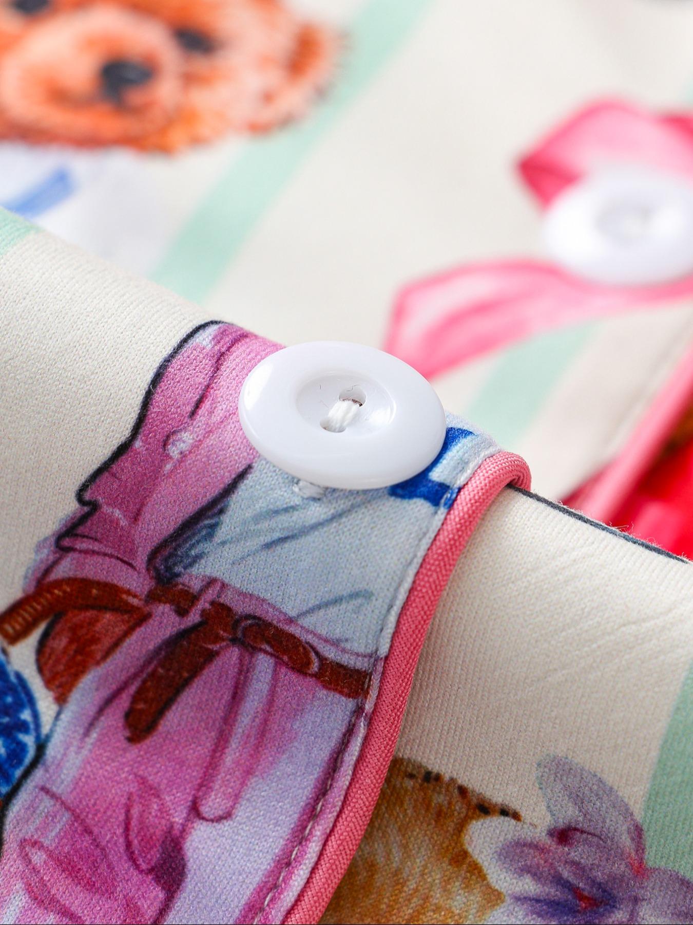 Elegant Women's Spring Autumn Pajama Set, Heart Pattern Long Sleeve Top  & Soft Comfortable Pants, Perfect for Home Wear