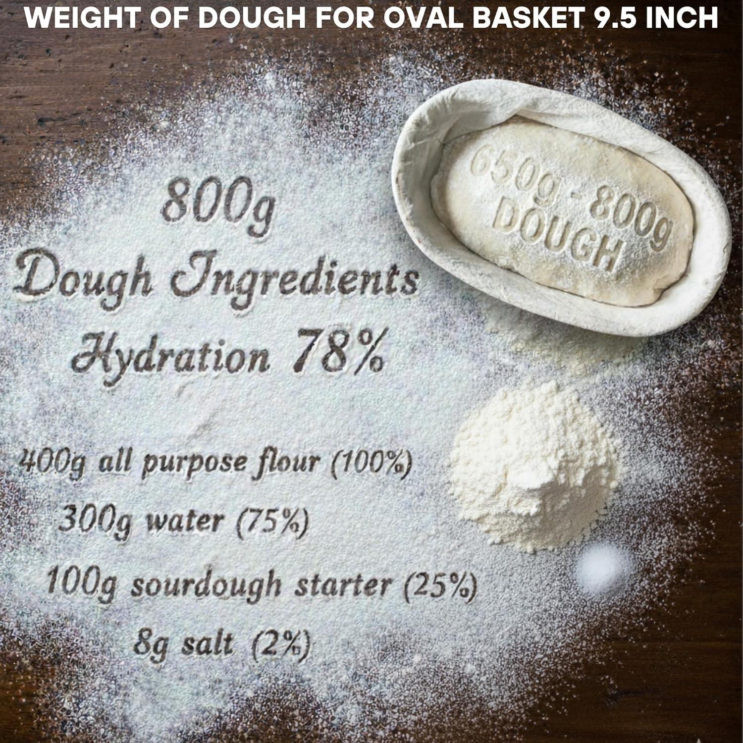 Bread Proofing Baskets Set of 2 10 inch Oval/9 inch Round Shaped Dough Proofing Bowls w/Liners Perfect for Professional & Home Sourdough Bread Baking