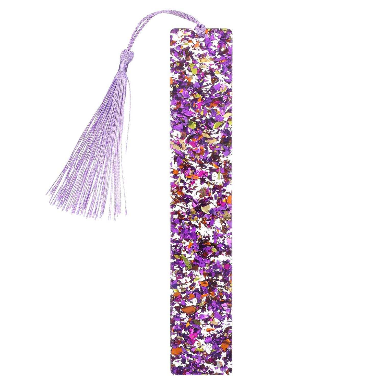 Sparkling Acrylic Tassel Bookmark, DIY Convenient Hanging Decoration, Adhesive Bookmarks, Easy-To-Use Decorative Items