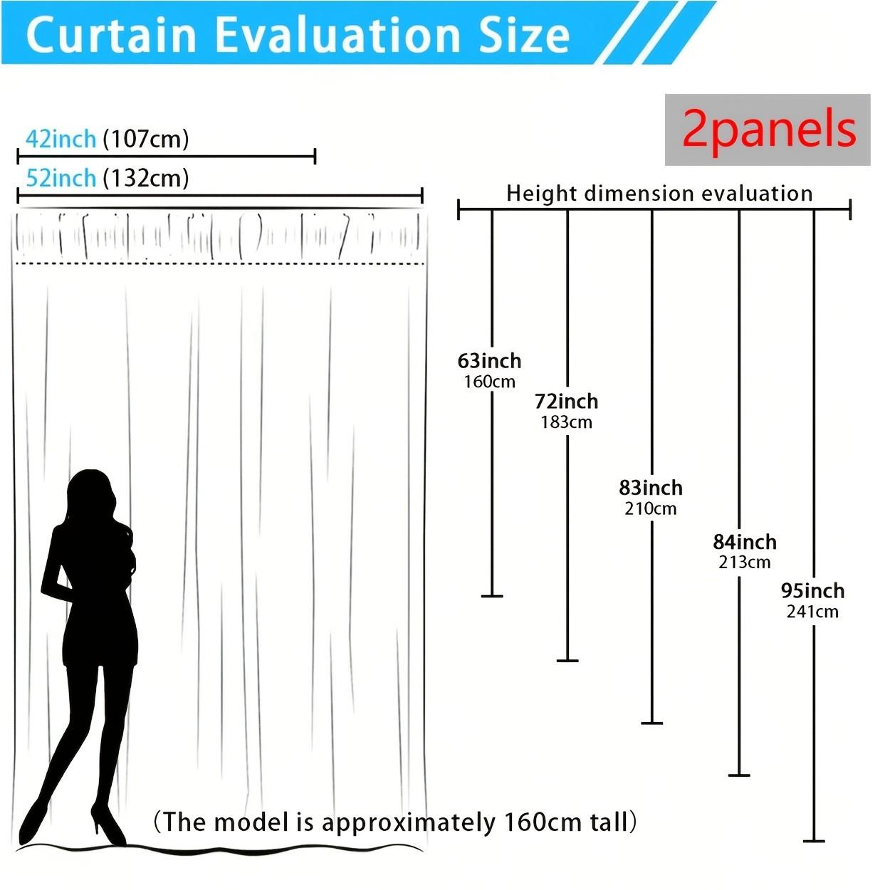 2panels Double Layer Blackout Curtain, Pure Color Two-Piece Design, Top Ring Installation, Ideal for Bedroom, Living Room, Party Decor