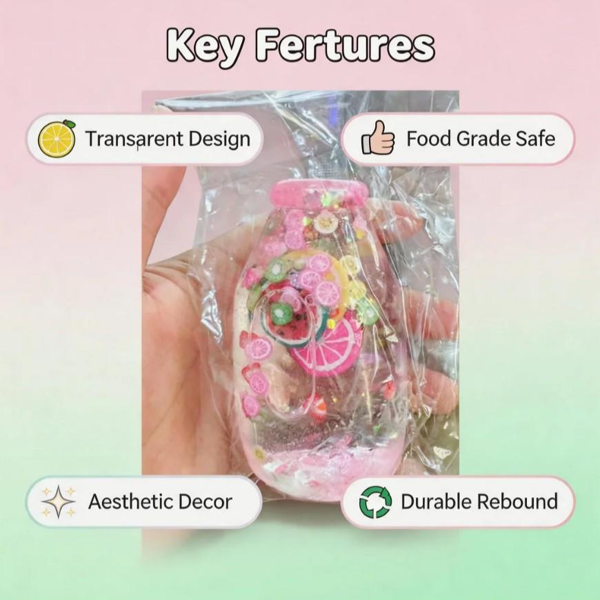 Maltose Drifting Bottle Pinch Music, Colorful Glitter Bottle, Slow Rebound Stress Relief, Decompression Squeeze, Creative Toy for Fun and Relaxation