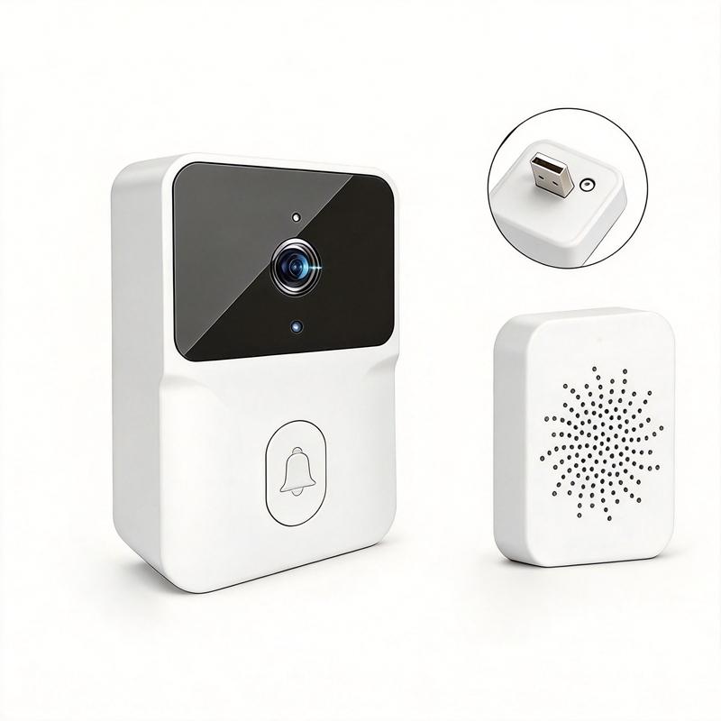 Mini 2.4g WiFi Doorbell with Camera, Smart Home Security Camera, Two-Way Voice, Remote Viewing, Night Vision, Rechargeable Battery