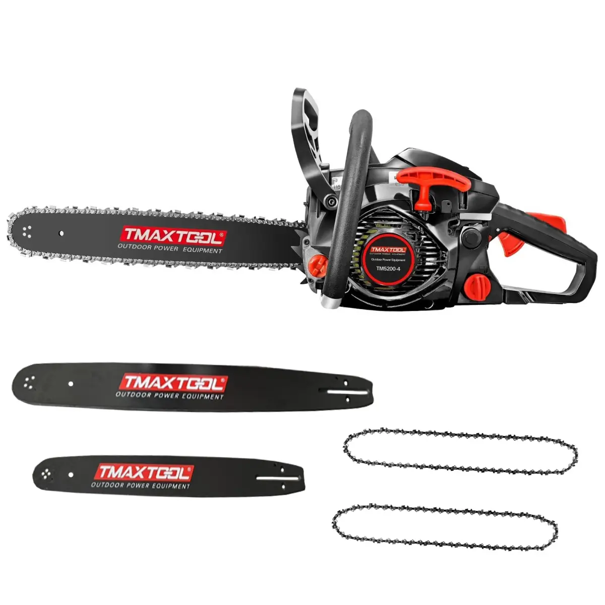 AobtkelTMAXTOOL 62cc Powerful 20 inch +16 inch Gas Chainsaw with 2 Stroke Perfect for Pruning, Limbing, and Sawmill Operations-black