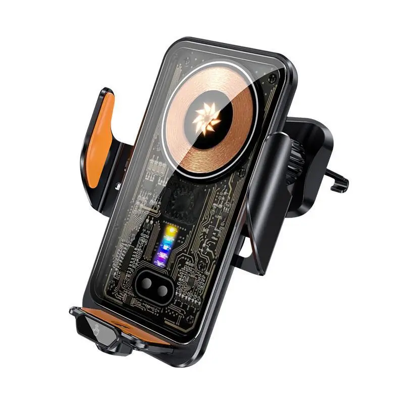 15W Qi-Enabled Auto-Clamping Transparent Glass Fiber Car Phone Mount Charger, Wireless Charging Chargers for iPhone 17/16/15/14/13 Samsung S24/S23, Car Accessories Auto Accessories Interior (Dashboard/Windshield Compatible),toolupgrade