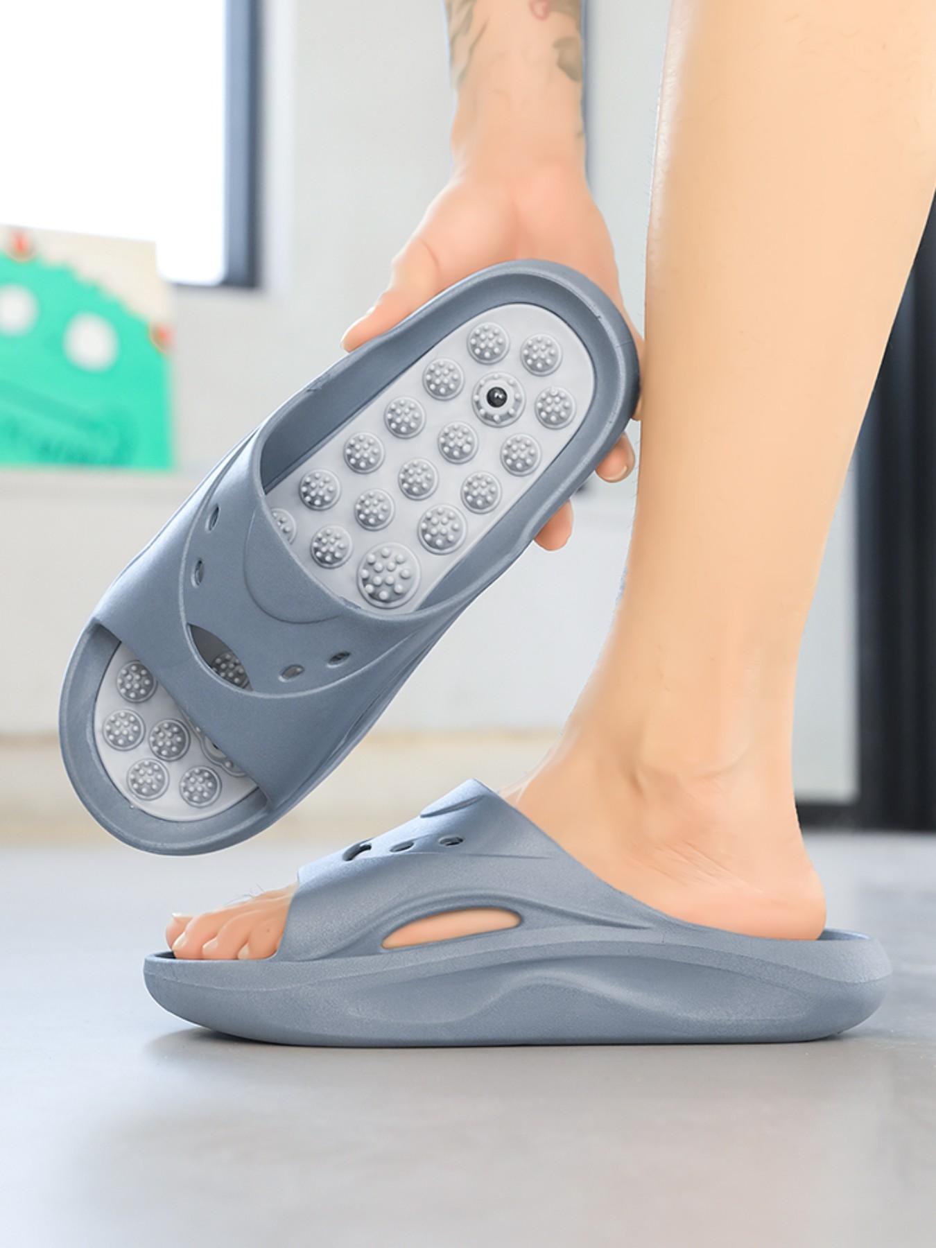 Men's Quick-Dry Anti-Slip Outdoor River Walking Sandals, Waterproof Durable Bathroom Shower Slippers, Antibacterial Colorblock PU Leather Eva Sole