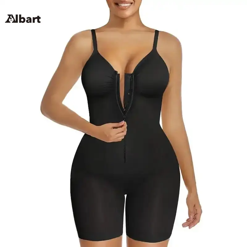 AIbart Women's Minimalist Tummy Control Bodysuit, Zip-Up Activewear Style with Breathable Ultra-Stretch Fabric, Athletic, Sportswear, Basic, Lady, Everyday, Fashion Apparel, Birthday, Shapewear For Women, Lightweight