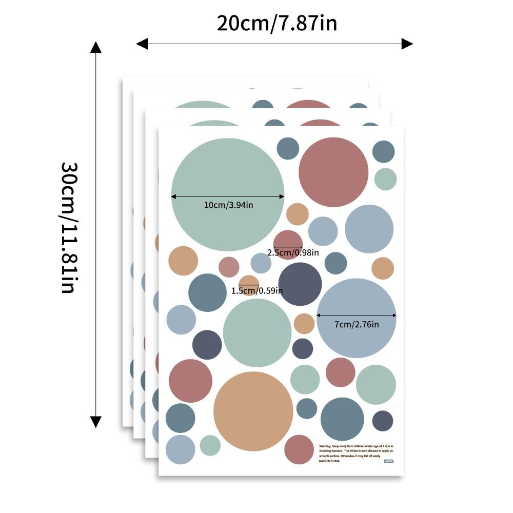 Boho Style Dot Wall Stickers Set of 4, Child Room Decorative Dots, Easy to Apply Wallpaper Decals, Perfect for Kids' Rooms