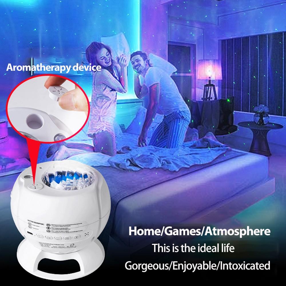 Rechargeable Projector Table Lamp Holiday Gifts Aurora Northern Light  Ambient Projector Light Bedroom Wireless Ocean Wave Star Moon Aurora Dome Projector