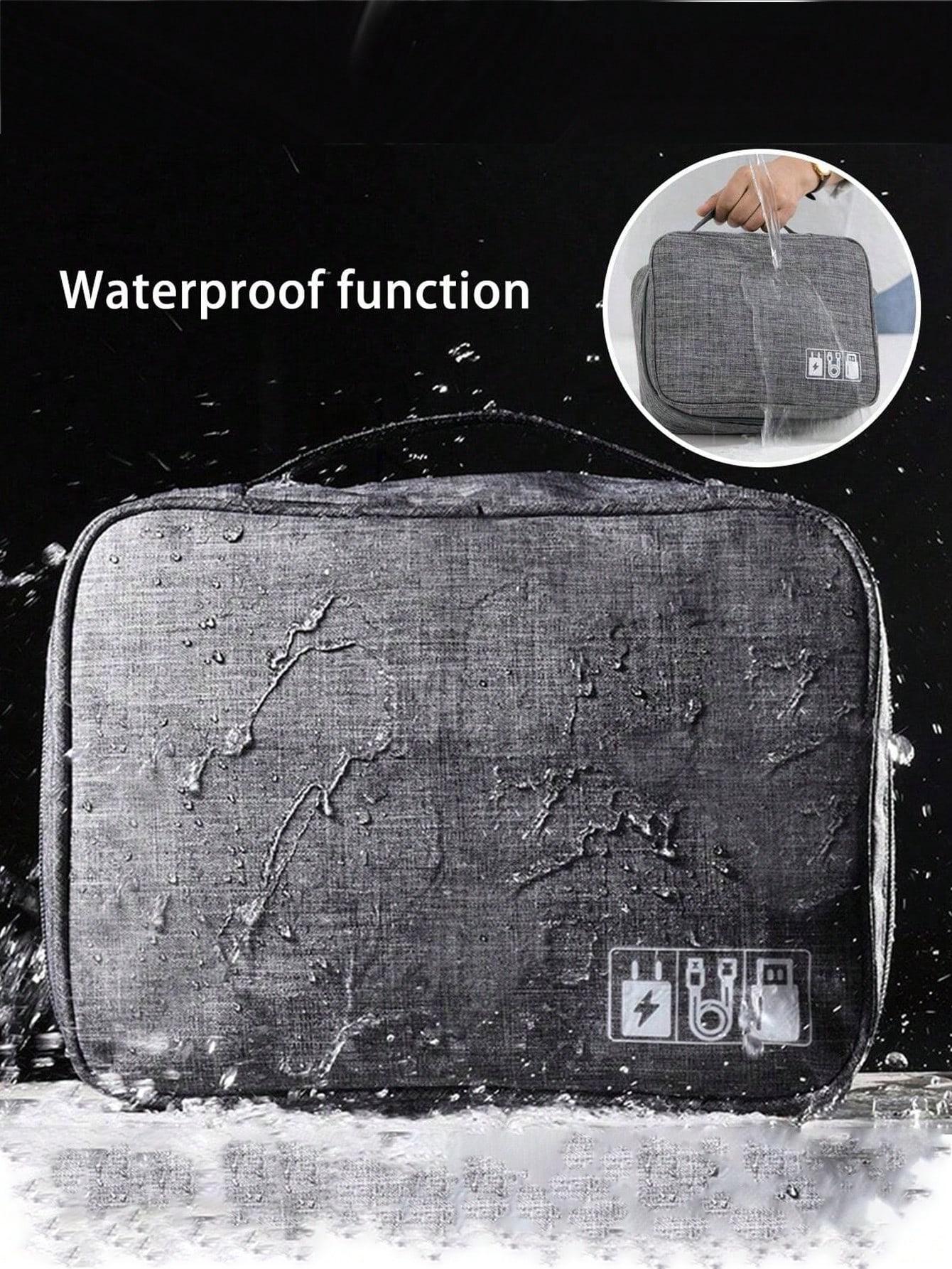 Electronics Storage Travel Bag, Waterproof Cable Organizer, Portable Tech Accessories Case, Laptop Phone Holder, Business Trip Essential