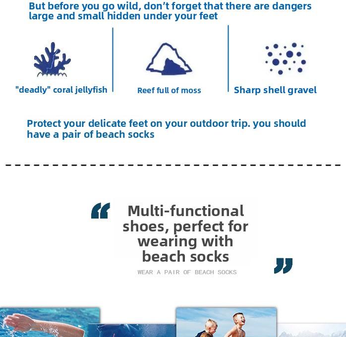 Creek shoes for adults, men and children, non-slip soft-soled yoga shoes, quick-drying seaside, catching the sea, wading, rafting, beach shoes and socks