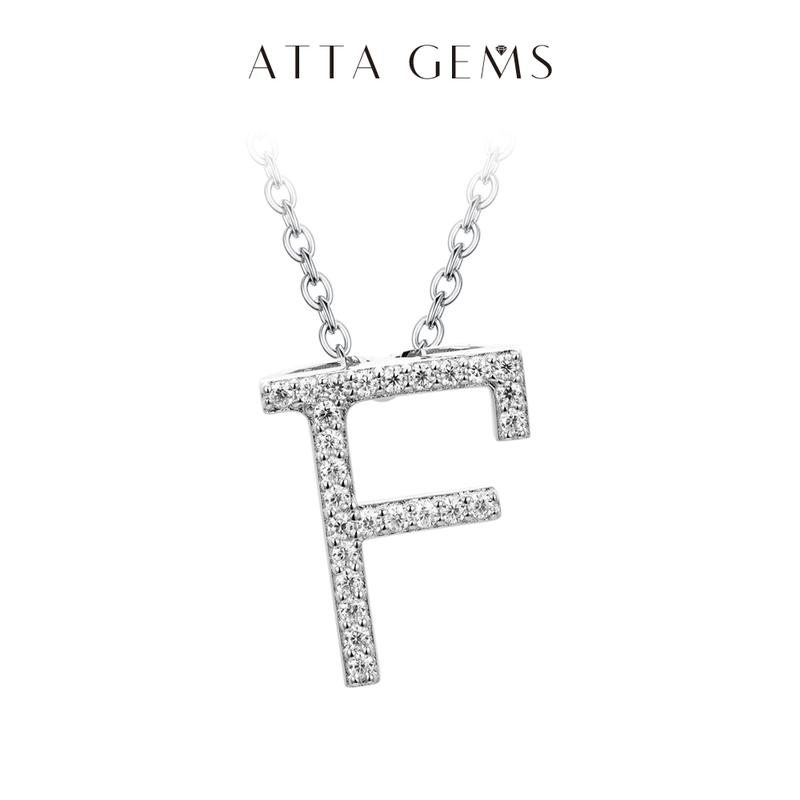 A~Z 26 Letters Necklace Synthetic Moissanite Pendant DIY Design Have Pendant and Chain Free N010