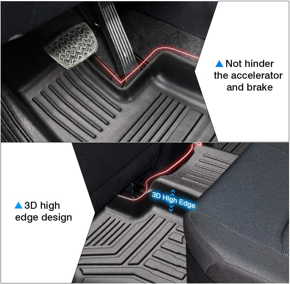 Canvcle Floor Mats for 2019-2025 Toyota RAV4 Gas/Hybrid 3D TPE All-Weather Heavy-Duty Liners with Enhanced Edge Protection & Easy Maintenance Canvcle Floor Mats for 2019-2025 Toyota RAV4 Gas/Hybrid 3D TPE All-Weather Heavy-Duty Liners with Enhanced Edge Protection & Easy Maintenance