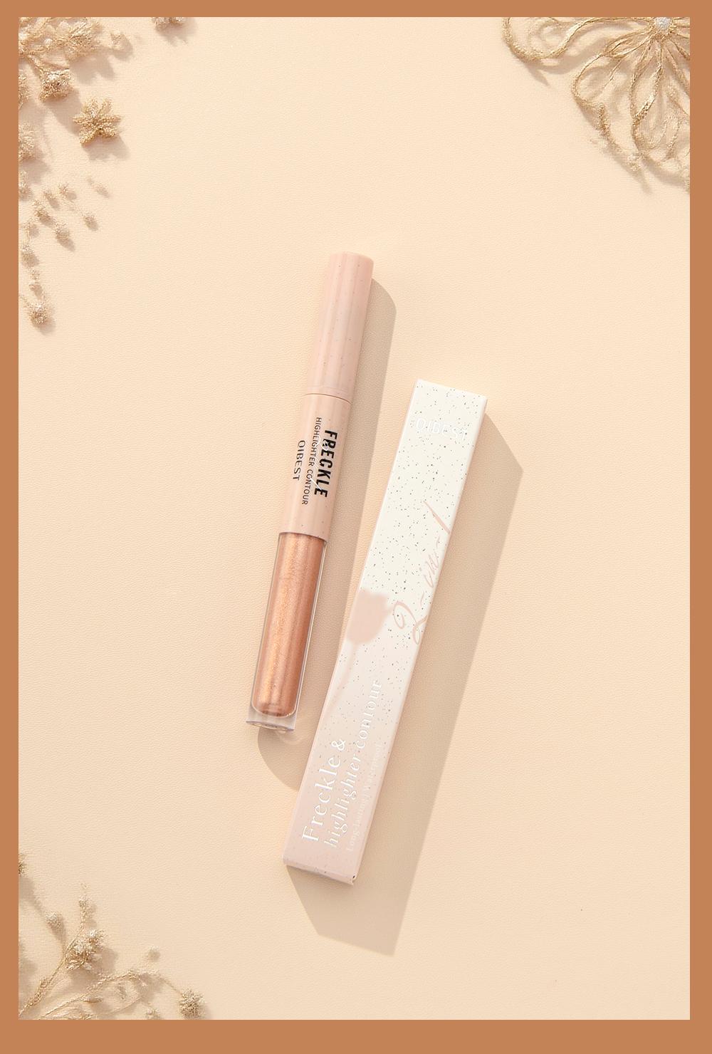 2-in-1 freckle pen, waterproof, sweatproof, long-lasting, shimmering highlighter makeup, double-headed freckle pen