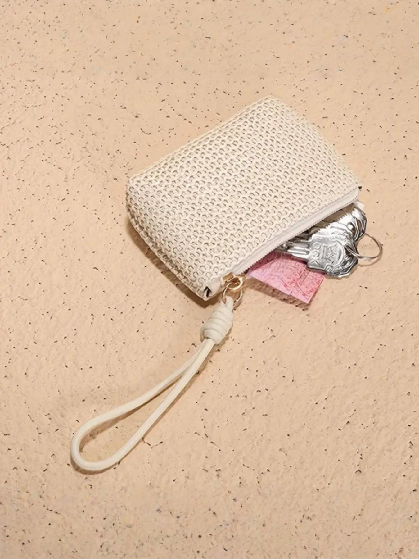Women's Straw Handbag, Mini Woven Purse, Compact Storage Bag, Elegant Accessory for Daily Use, Perfect for Small Essentials