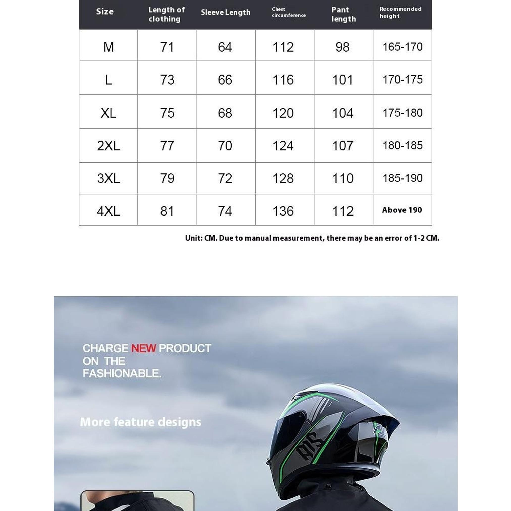 Men's Motorcycle Rain Suit, Split Raincoat & Rain Pants, Waterproof Storm Proof Riding Gear, 1 Set