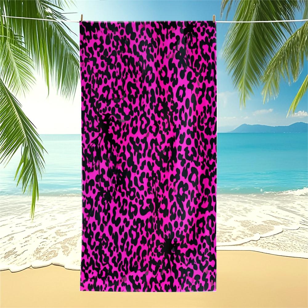 Leopard Print Beach Towel, European American Y2K Style, Quick Dry Absorbent Soft Skin-friendly, Ideal for Trendsetters Beach Pool Vacation
