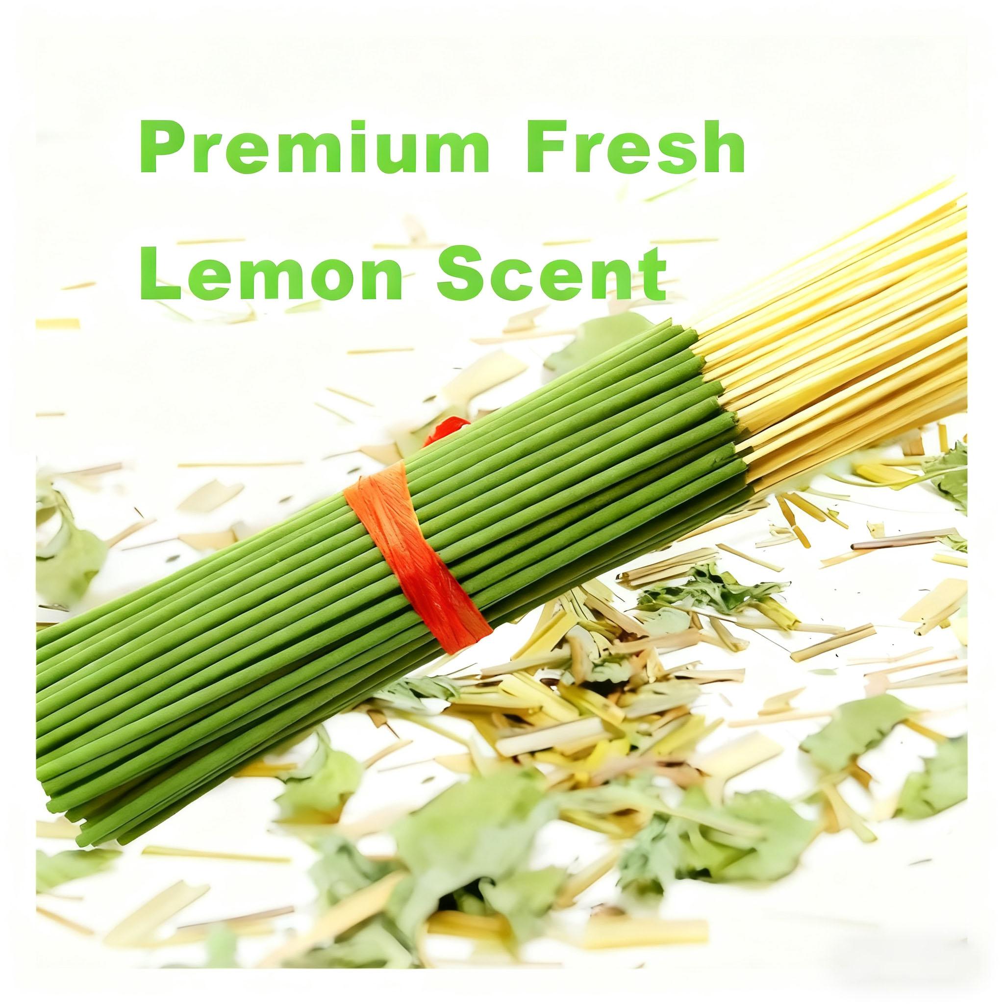 22cm Blue Lemon Incense Sticks, Plant Essential Oil Extract, Lemongrass Scented Freshener, Ideal for Camping, Meditation, Bedroom, Office Air Purification