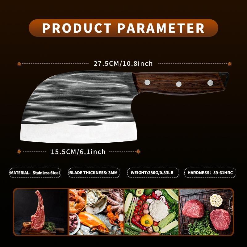 Chef's Knife Set with Sheath for Home Meat and Vegetable Chopping Bone Chopping Outdoor Barbecue Camping Picnic High Quality Steel Easy to Kitchen