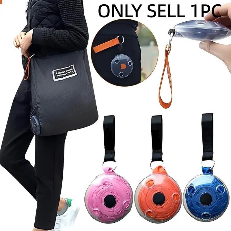 Portable Large Capacity Lightweight Shopping Bag, 1 Count Foldable Reusable Shopping Bag with Storage Box & Lock, Space Saving Design Bag for Travel Outdoor Office School Picnic