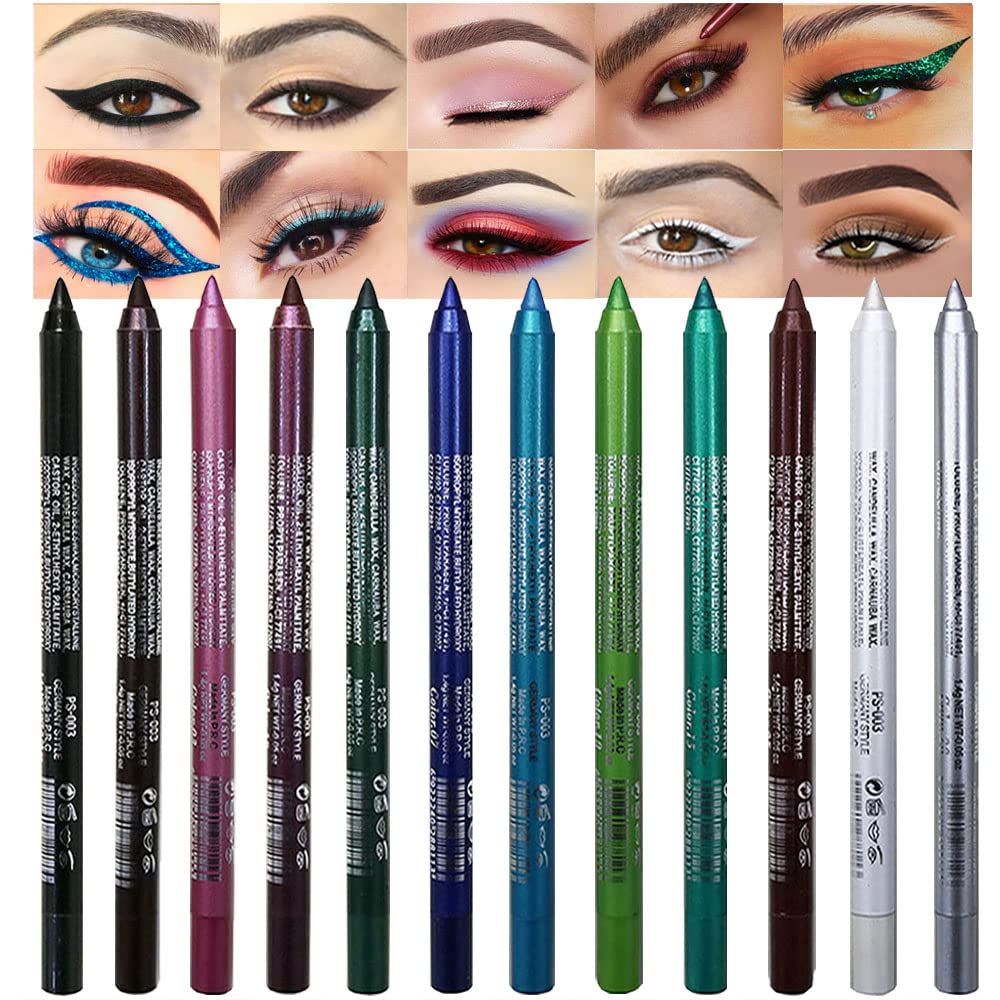 12 Colour Eyeliner Resistant High Shine Pearl Smoky Punk Goth Eyeliner Back To School Lipliner Makeup Cosmetic Mother's Day, birthday gifts, Valentine's Day gifts, cosmetics Gloss Color Pen 12 Colour Eyeliner Resistant High Shine Pearl Smoky Punk Goth Eyeliner Back To School Lipliner Makeup Cosmetic Mother's Day, birthday gifts, Valentine's Day gifts, cosmetics Gloss Color Pen