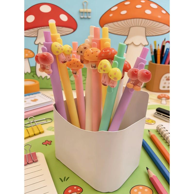 5/10 Pack Mushroom Series New Original High Aesthetic Cute Click Pen, Cartoon 0.5mm, Perfect for Office and School Supplies