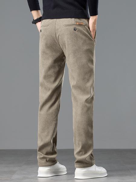 Men's Winter Casual Pants Thickened Fleece Lined Warm Outdoor Business Long Trousers, New Arrival Fall & Winter Fashion Clothing