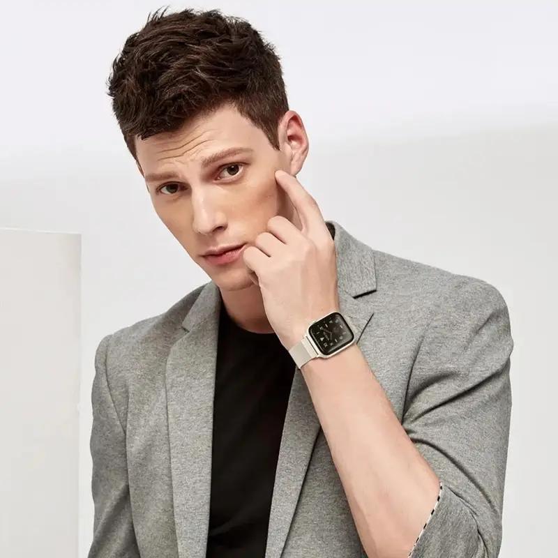 Apple Watch Band Stainless Steel Mesh Strap, Unisex Milanese Magnetic Buckle, Fits Series 1-10/se/ultra, Durable Metal, Gift for Couples