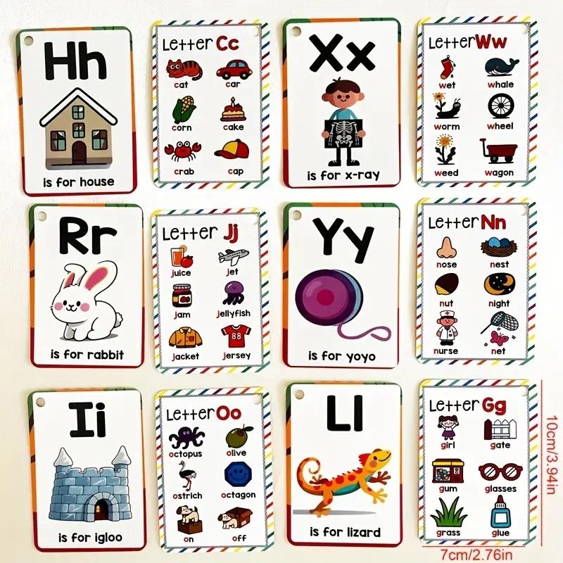 English Alphabet Set, Pronunciation Cards, Educational Learning Tool, Perfect Gift for Easter and Christmas, School Use
