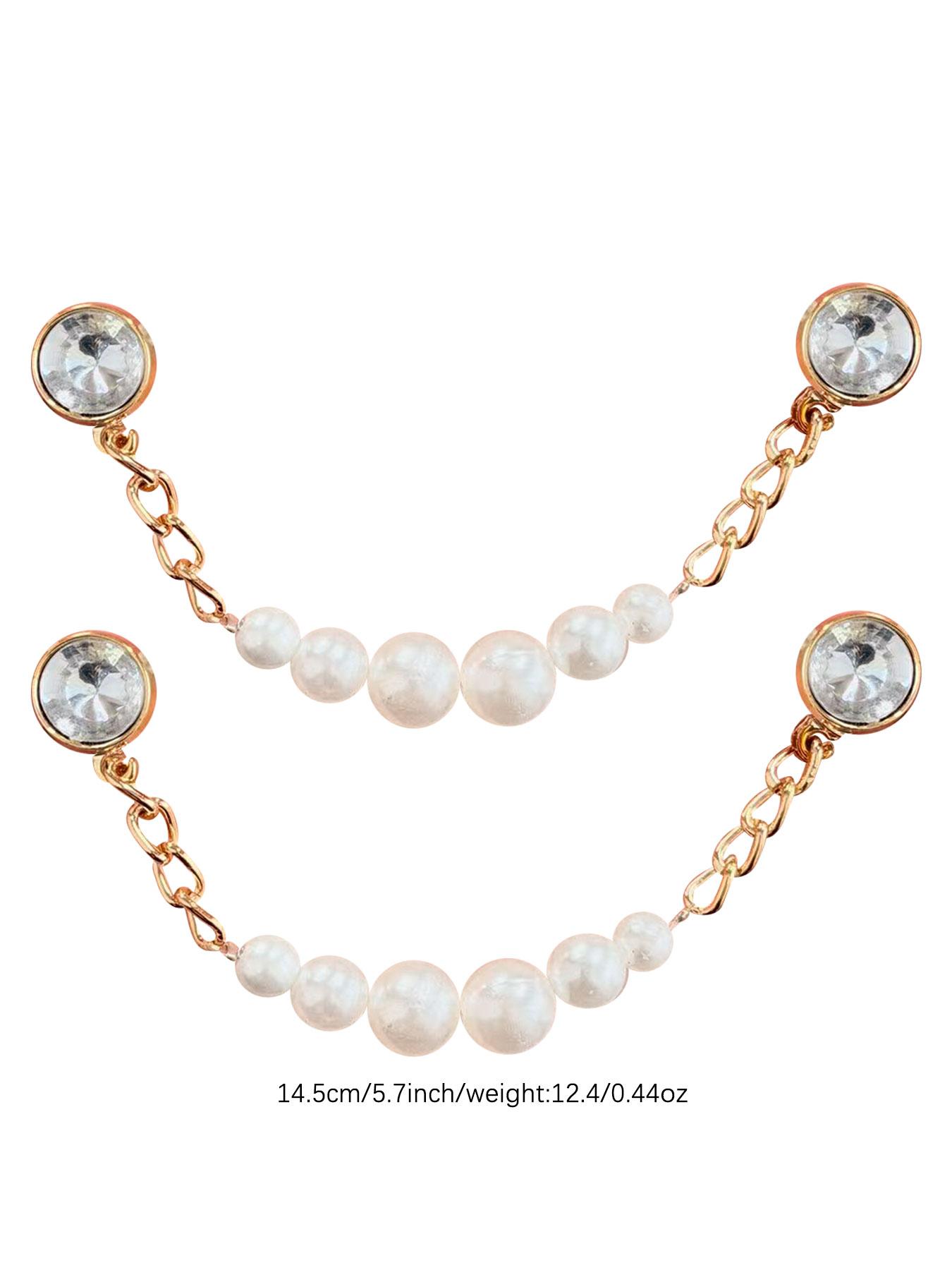 2 Piece Pearl Rhinestone Hole Shoe Chain Set, Multi-Style Decorative Trendy Hole Shoes Accessories, Fashionable Footwear Enhancements, Shoe Charm Set