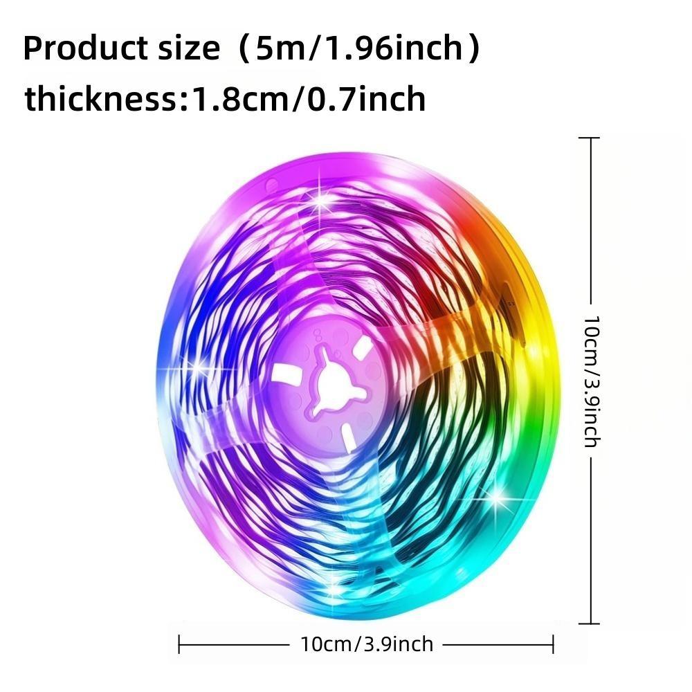 Smart Bluetooth-compatible LED Strip Light, USB 5v Low Voltage Safe Power, APP Control, Remote Dual Control, Color Changing, Music Rhythm, Timer Mode