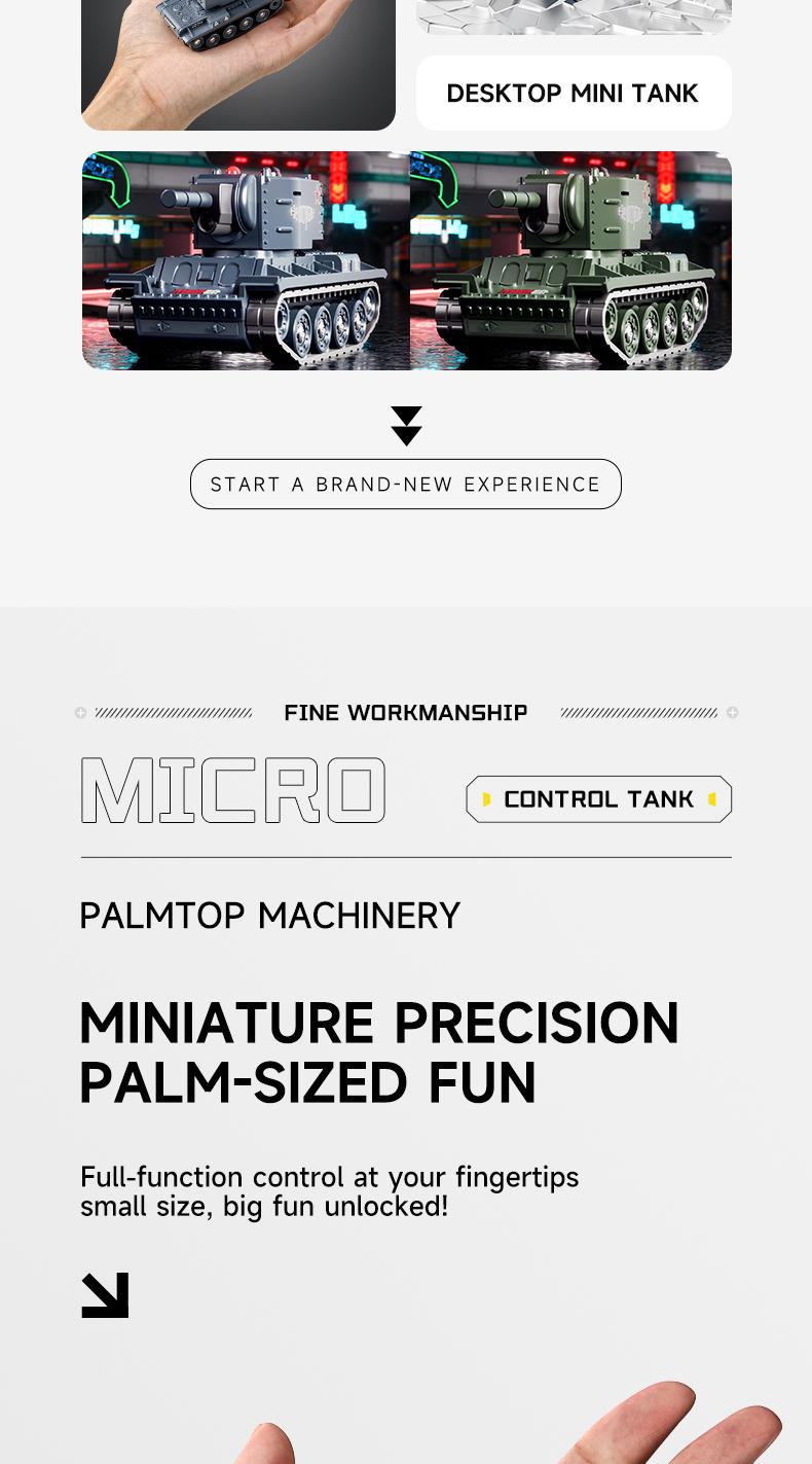 BRRRRT 1/64 Scale Remote-Controlled Tank, Military Tank Model with Infrared Combat System and Rotating Turret, 2.4GHz RC Vehicle Toy, Suitable for Children and Adults, Engineering Vehicle Toy, 4x4 Off-Road Vehicle, Christmas Gift for Adults and Children.