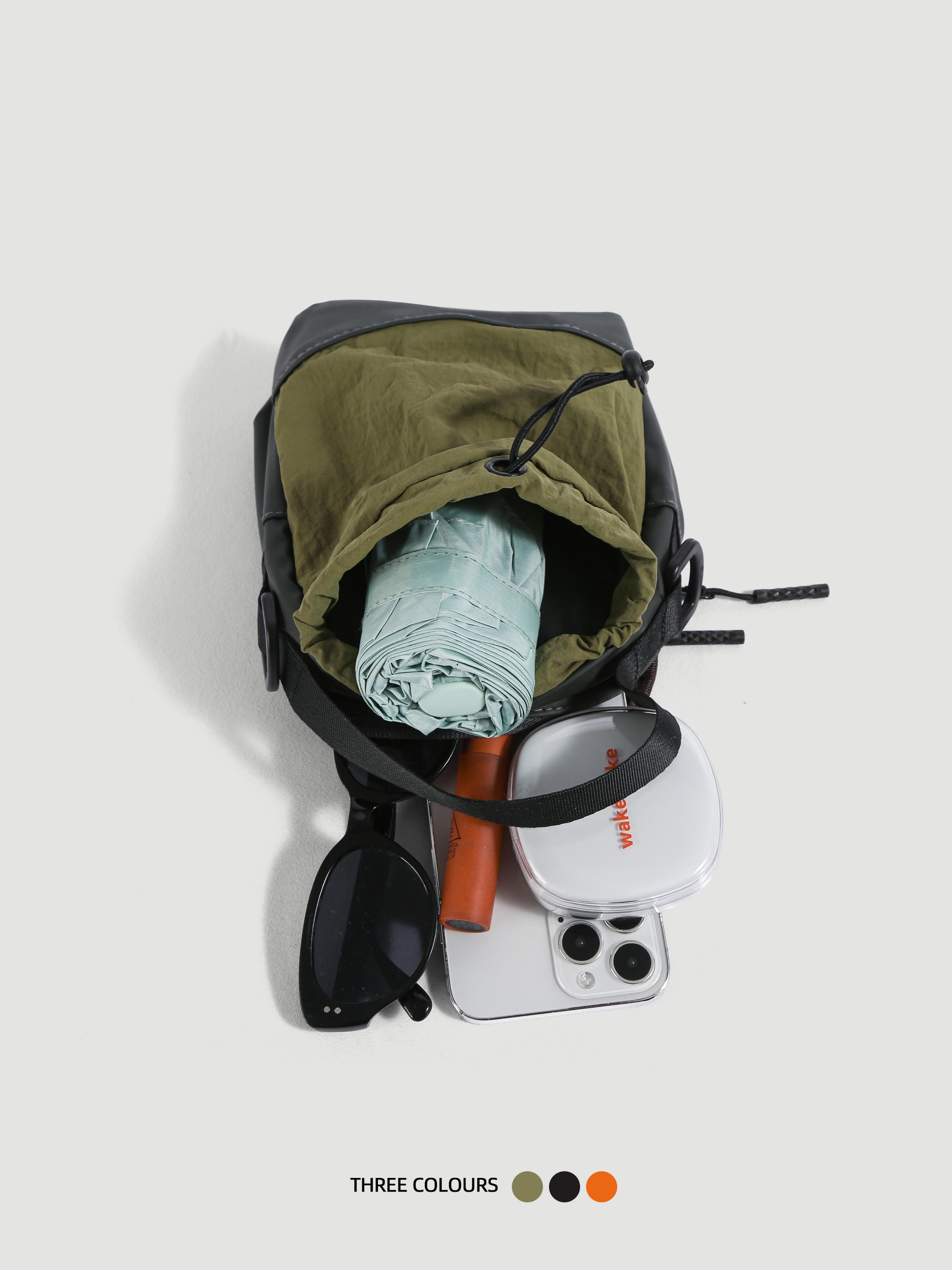 Women's Outdoor Mini Shoulder Bag, Casual Sporty Handbag, Drawstring Crossbody Bag, Travel Phone Pouch, Commuter Bag for All Seasons