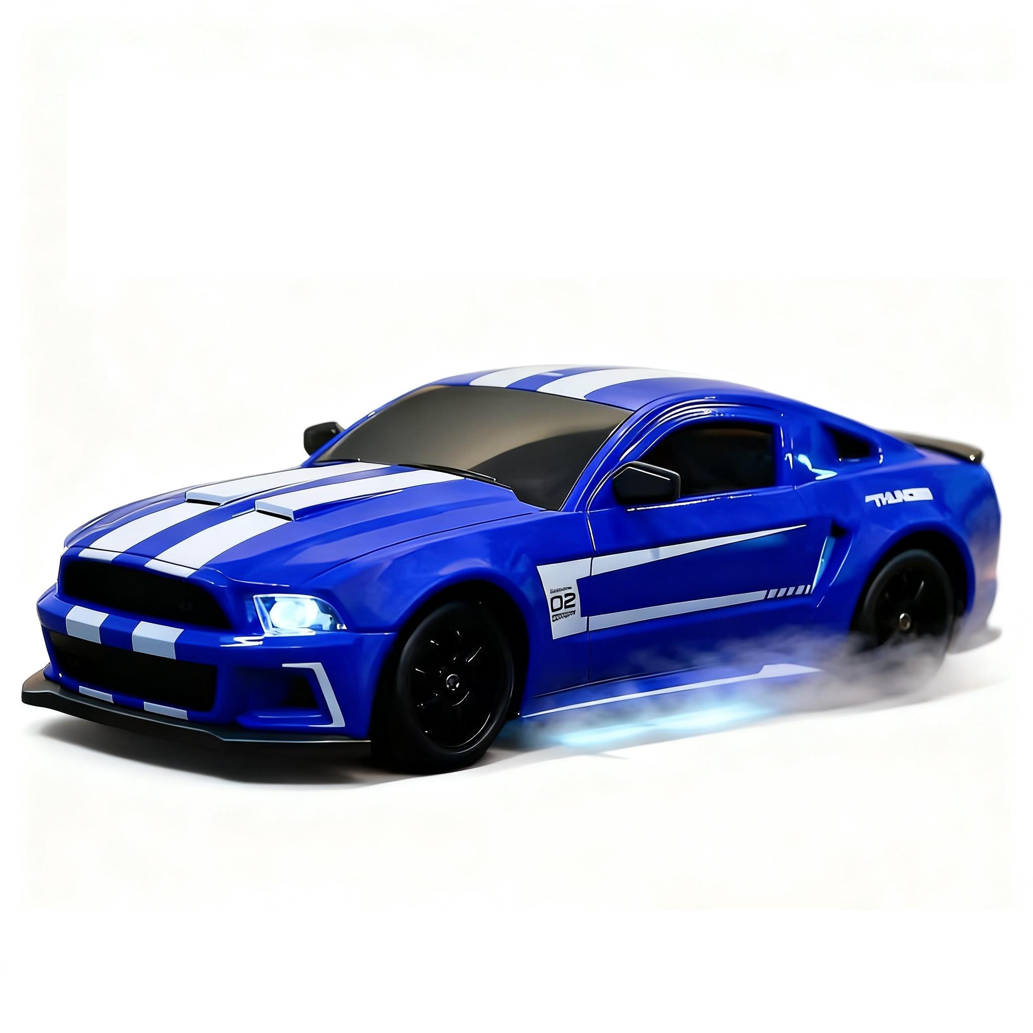 1:24 Remote Control Drift Car with 2.4GHz 4WD, Amazing Lights and Tires, Includes Road Obstacle Tools, Perfect Birthday Gift, Remote Controlled Car