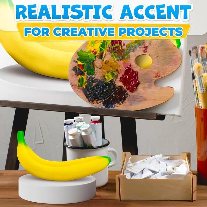 Banana Stress Relief Finger Toy, 6.7x1.4 Inches Soft PU Foam Desk Accessory, Adult Lightweight Squeeze Finger Toy, Office Decor & Relax Tool