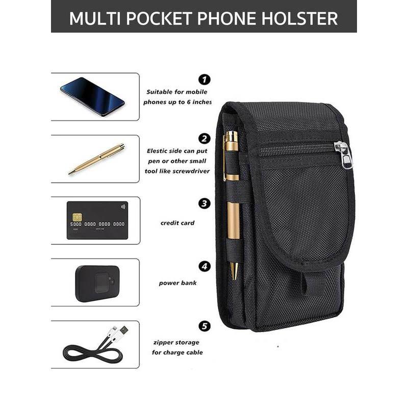Men's Solid Color Belt Bag, Versatile Bag, Multi-functionalPhone Wallet Bag, Phone Pouch Card Holder, Side Pouch for Work,Travel, Camping, Barbecue, Rescue, Travel Essentials, WaistBelt Pocket