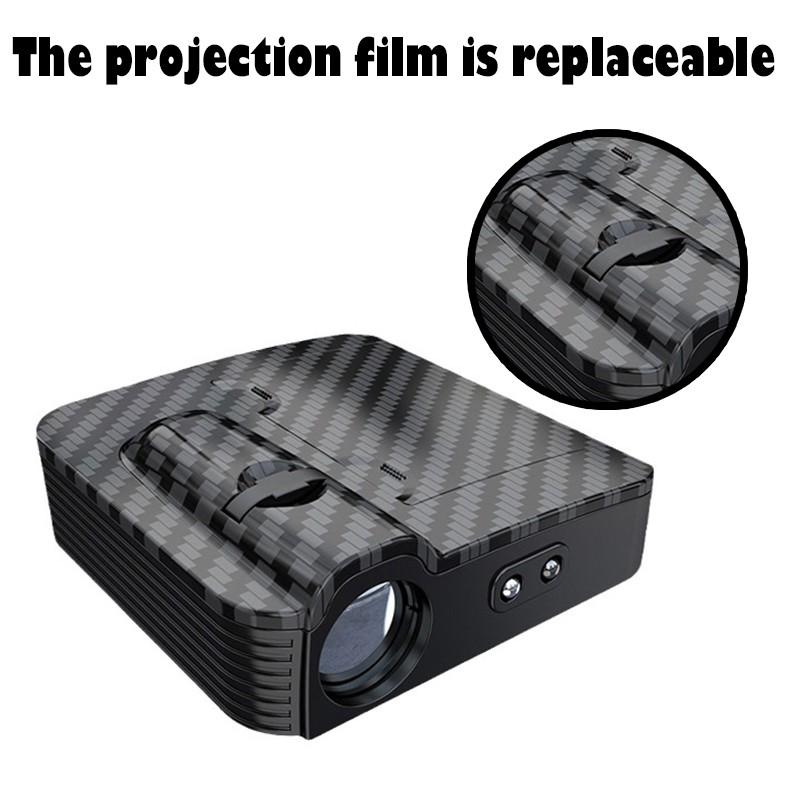 2 Pcs Gmc Carbon Fiber Welcome Light Set, Car Door Projection Lamp, Laser Light, Decorative Floor Lamp (batteries Not Included)