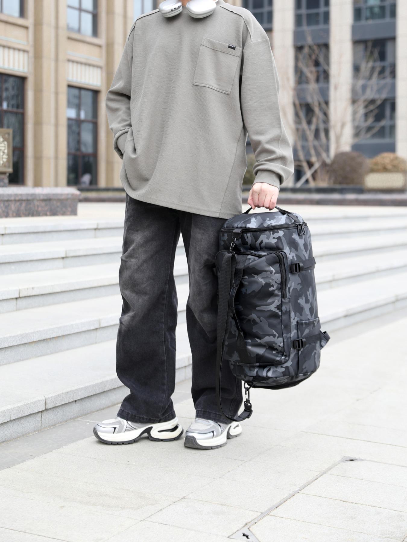 Camouflage Pattern Large Capacity Travel Backpack, Multi-functional Backpack, Unisex Outdoor Travel Sports Backpack