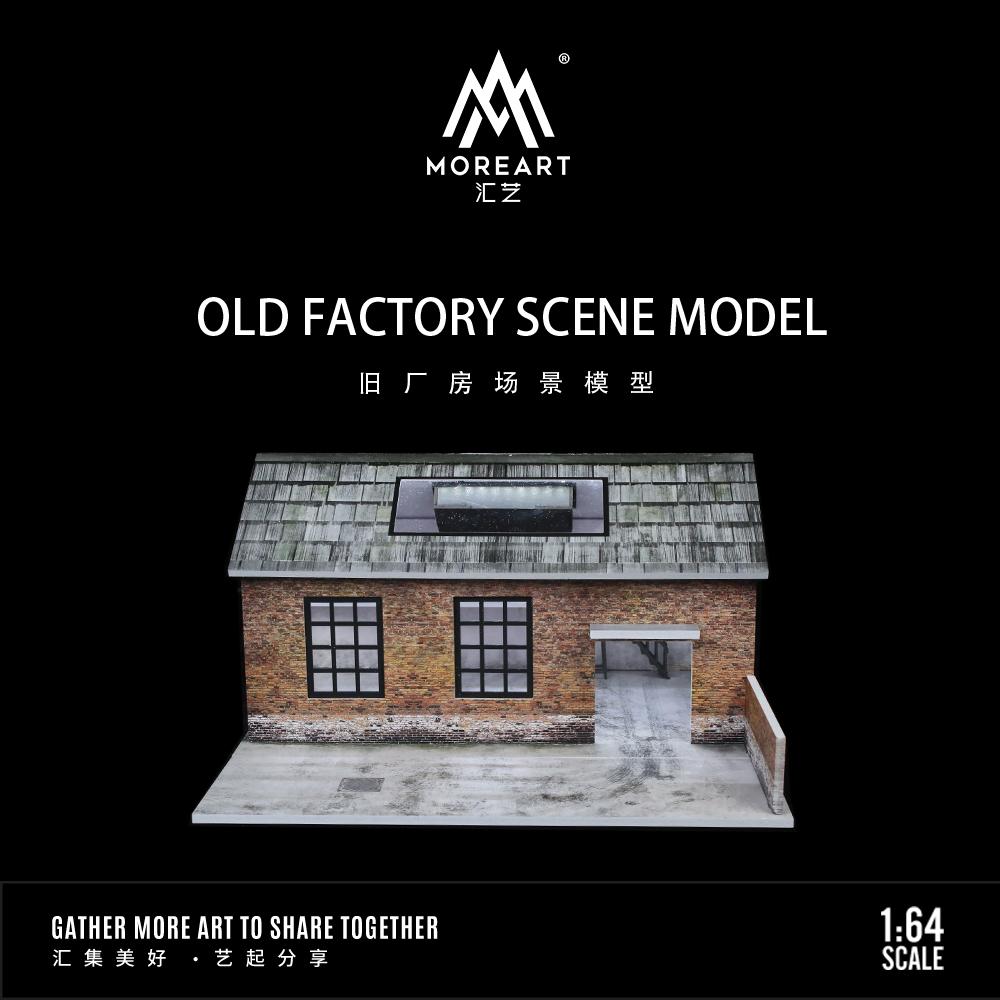 Diorama 1/64 Scale Car Garage Model LED Lighting City Street View Factory Building Car Parking Lot Scene Display Model Collection Gift Toy