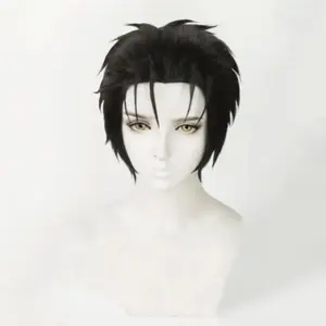 Anime Okabe Rintarou Cosplay Wig Steins Gate  Black Hououin Kyoma Wig Mad Scientist Party Okarin Heat Resistant  Wigs