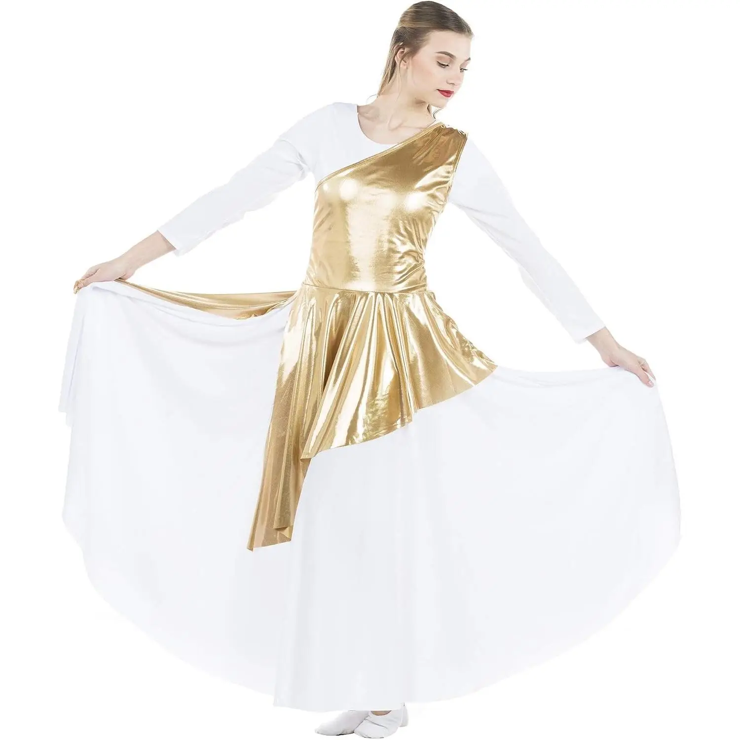 Women's Asymmetrical Praise Dance Tunic - White Dress Not IncludedGift