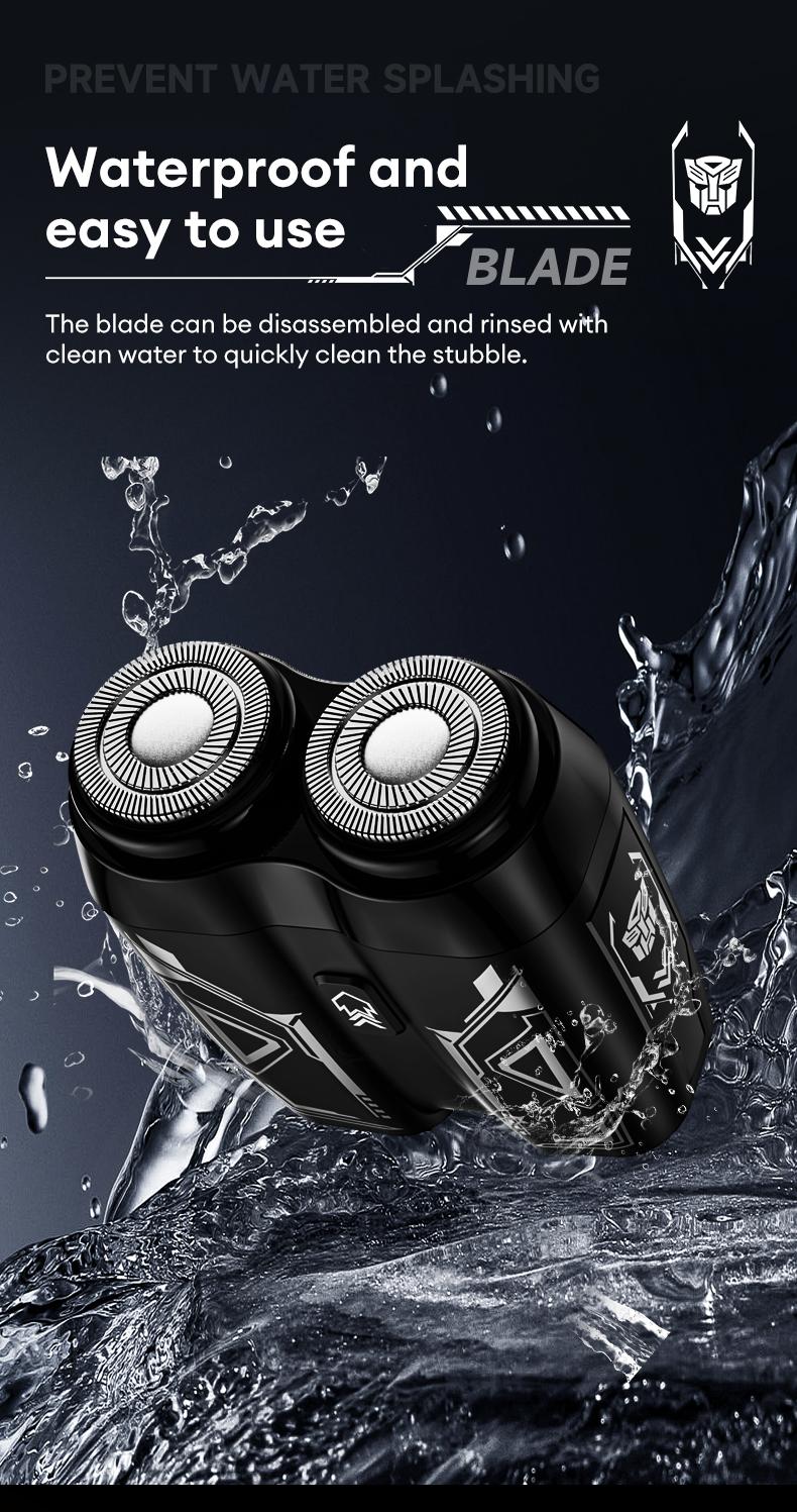 TRANSFORMERS Mini Shaver, 360° Floating Head, Dual-Arc Blade Net, Portable & Waterproof, Ultra-Long Battery Life, Best Gift