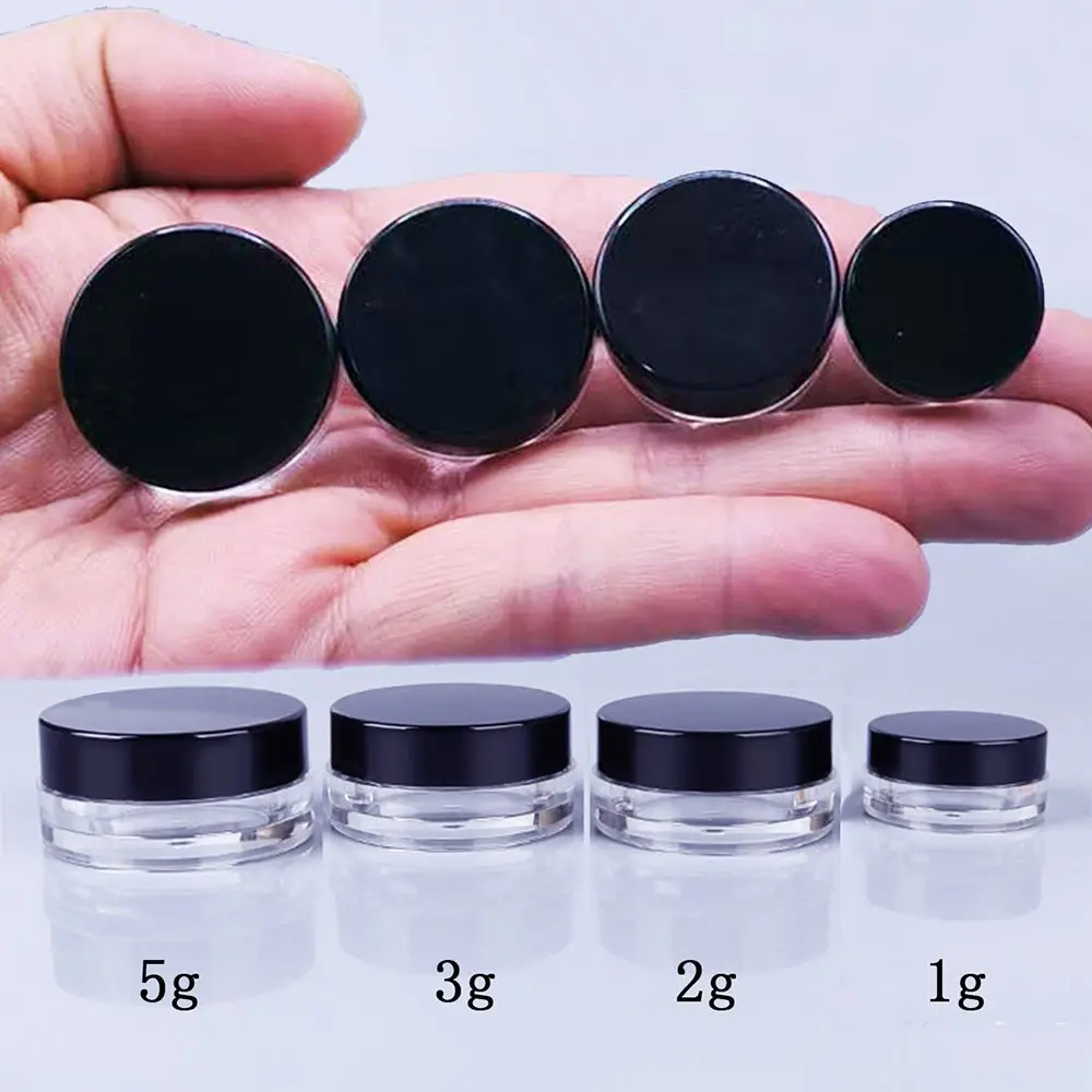 100pcs Empty Cosmetic Jars with Lids, Refillable Sample Containers, Clear Plastic Cream Jars for DIY Lip Gloss, Makeup, Lotion, Nail Art, Travel Size