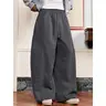 Men's Casual Dark Grey Sweatpants, Standard Size, Pockets, Curved Leg