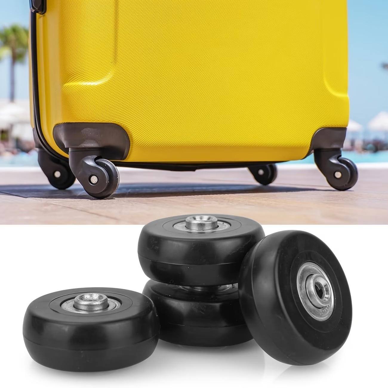 4Pcs Luggage Replacement Wheels, Double Travel Luggage Caster Wheels, Rubber Swivel Wheels with Bearing Repair Kit